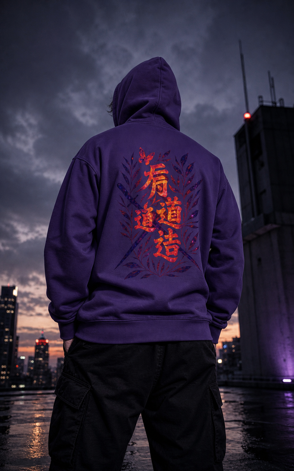 FORGΞXZ Nebula Blade Hoodie purple galaxy blade graphic