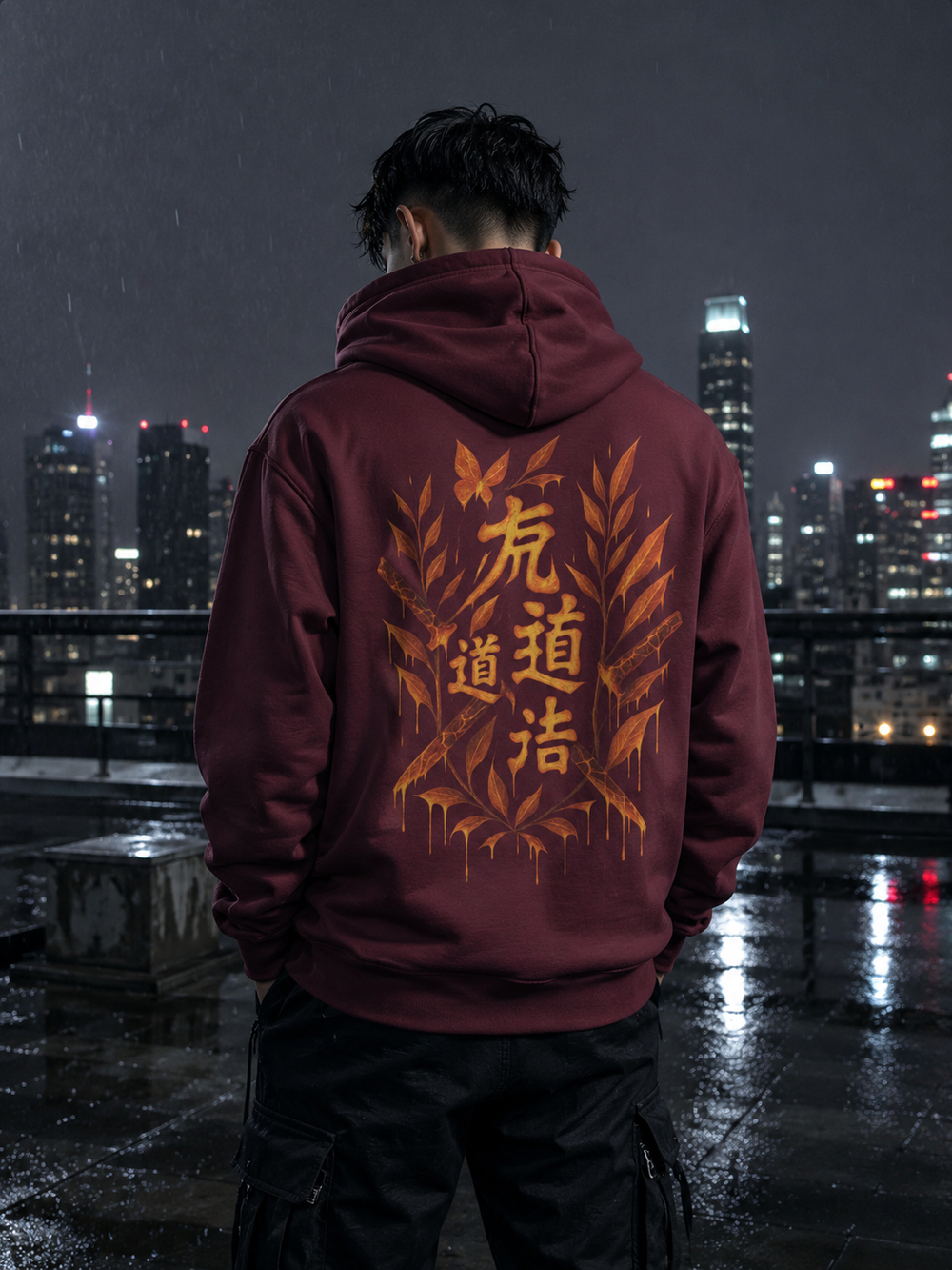 FORGΞXZ Lava Relic Hoodie maroon streetwear product image